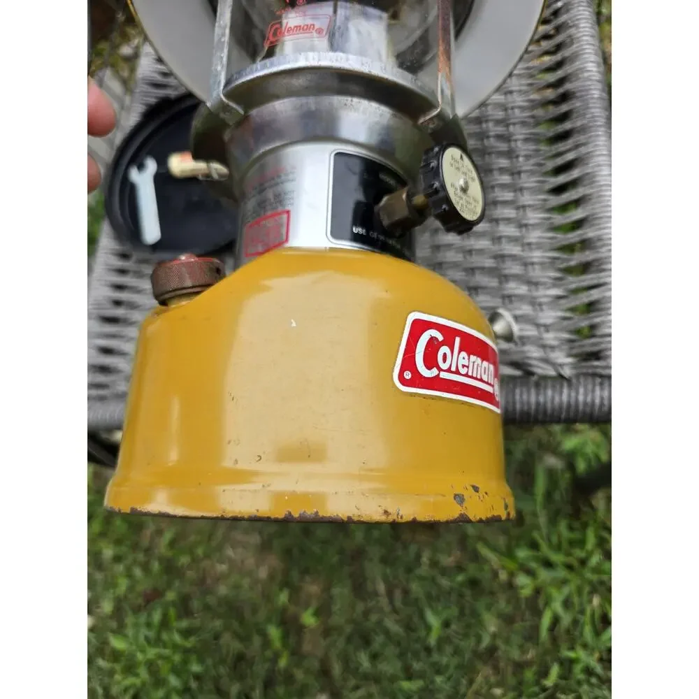 Vintage Coleman 228H Gold Bond Lantern Yellow 2/74 Nice Condition Untested
